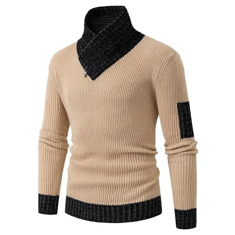 Customizable Turtleneck Winter Fashion Vintage Style Sweater Male Slim Fit Warm Pullovers Knitted Wool Sweaters Thick Top Men