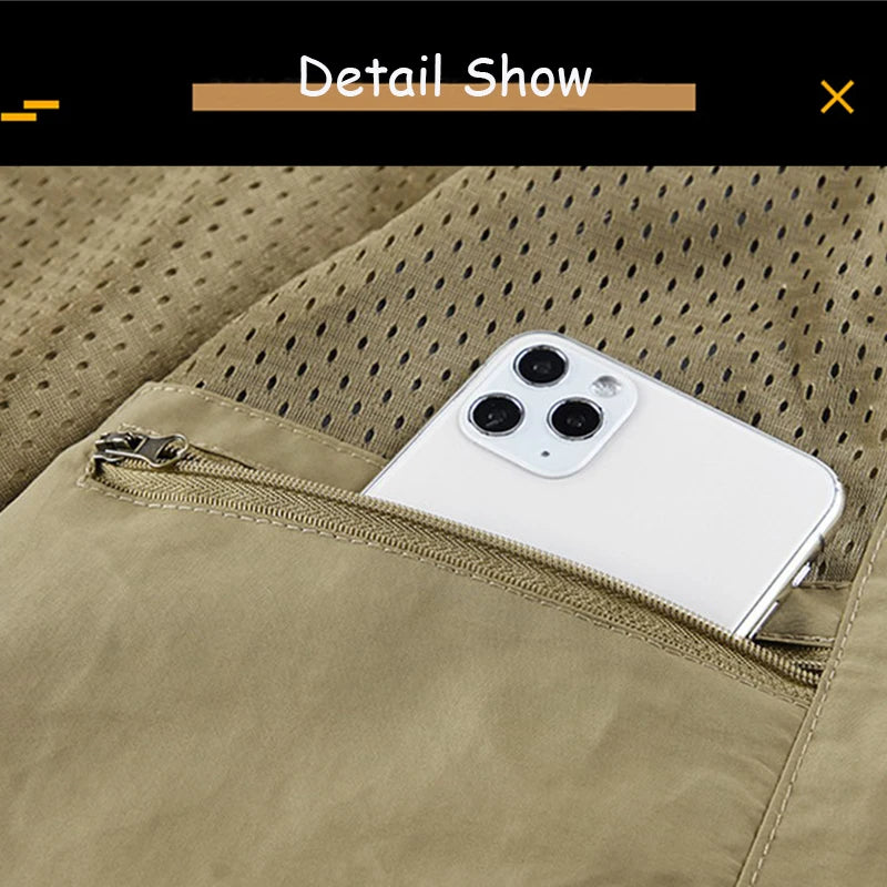 Tops 2025 New Summer Men Outdoor Camping Fishing Webbed Vest Men Sleeveless Many Pocket Tool Gear Loose Thin Vest Male Waistcoat