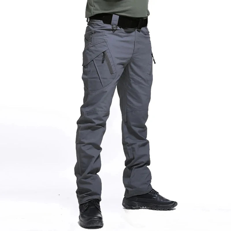 Classic Men's Tactical Pants Multi-Pocket Solid Color Stretch Slimming Outdoor Pants Spring & Autumn Casual Jogging Pants