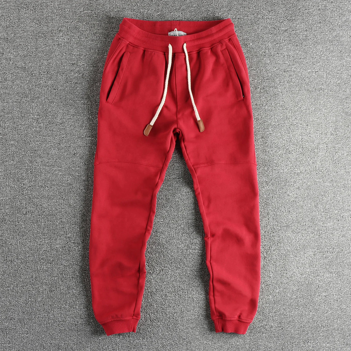 Autumn Japanese Retro Knitted Ankle-length Sweatpants Men's Fashion Elastic Waist Drawstring Sport Casual Ankle-tied Pants