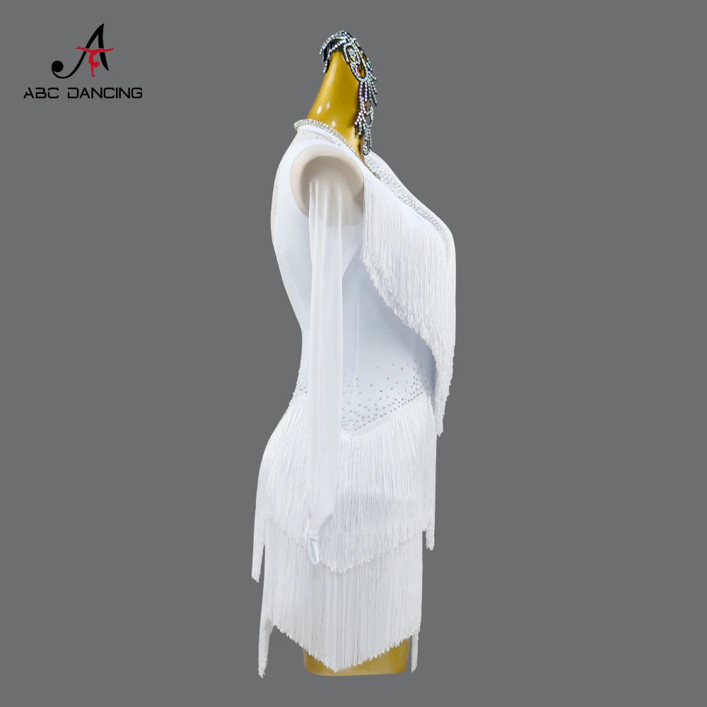 Womens Latin Dance Dress Sexy Party Clothing Practice Suit Sports Prom Evening Outfits Girls Costume Samba Stage Skirt