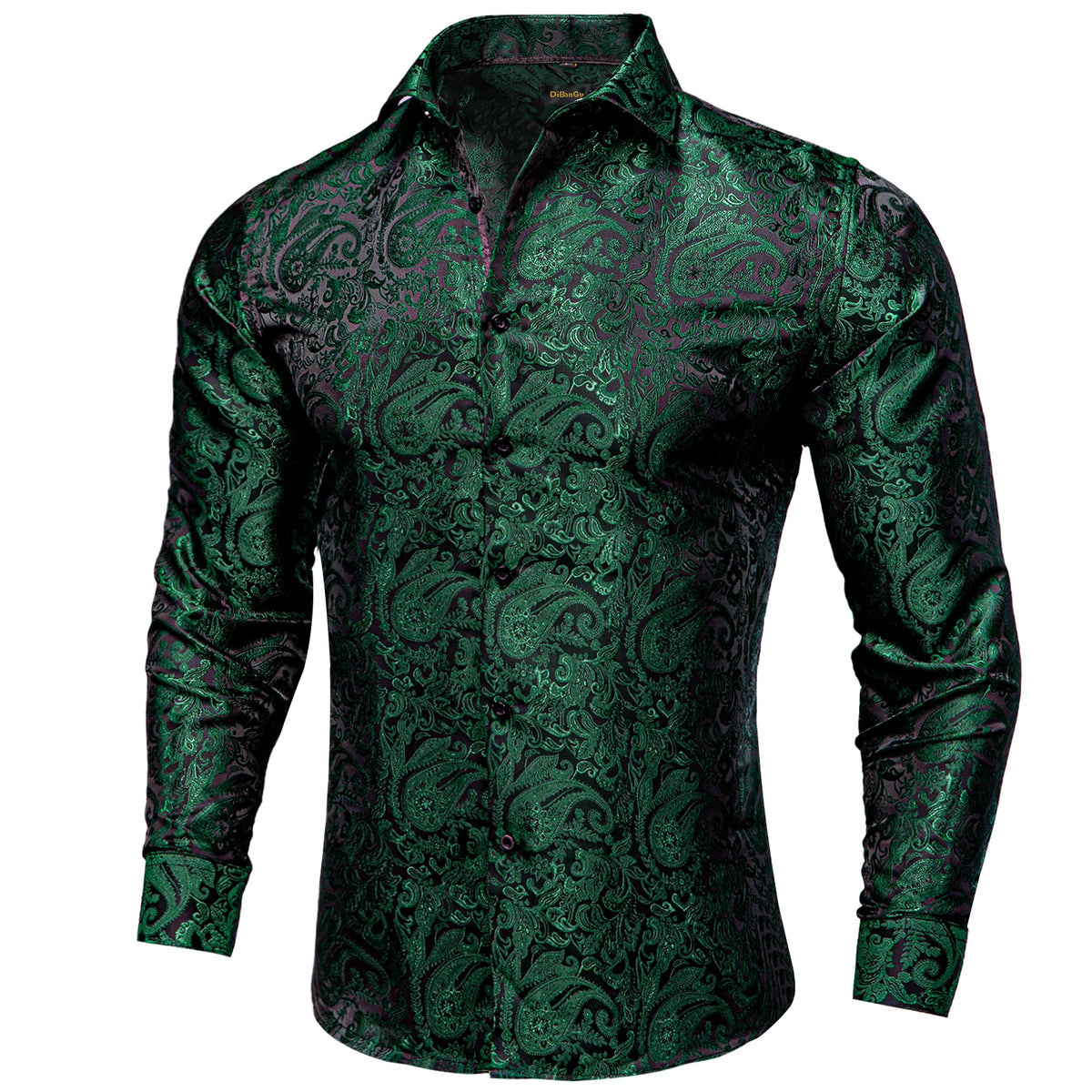 Brand New Men's Royal Blue Business Shirts Luxury Fashion Paisley Long Sleeve Turn-Down Collar Social Shirt Male Casual Blouse