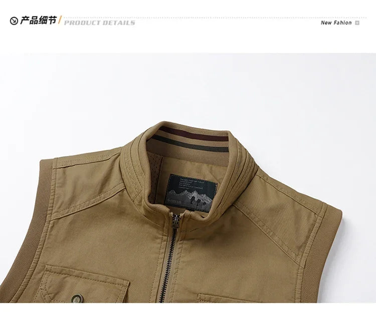 Winter Motorcyclist Mountaineering Men's Sleeveless Casual Coat Male Work Cargo Vest Men Photography Clothing Tactical Jackets