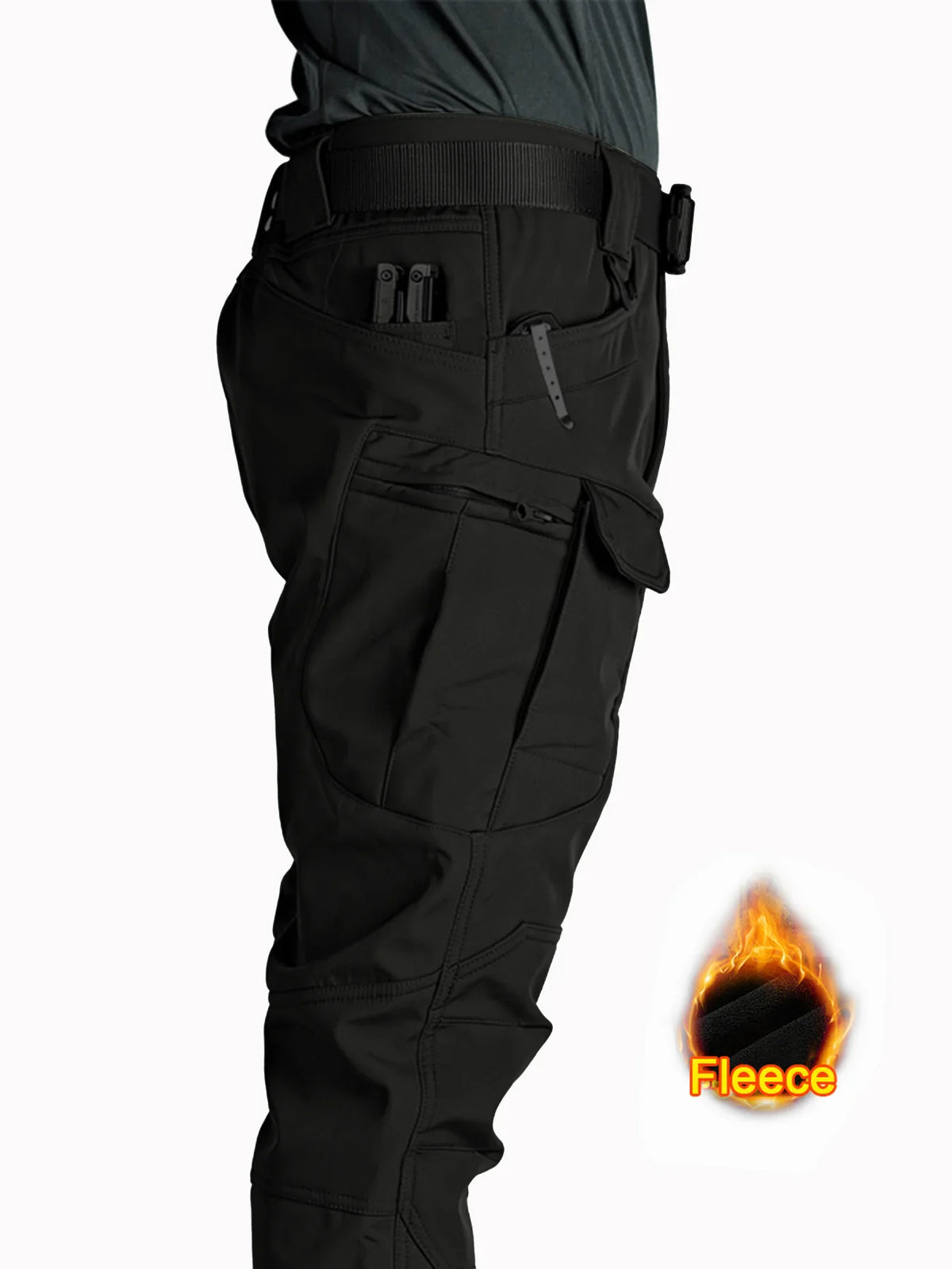 Men's Autumn Winter Softshell Elastic Camping Hiking Trekking Fishing Hunting Pants Outdoor Cycling Tactical Cargo Trousers