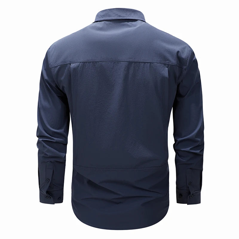 Spring Autumn Men Shirts Tactical Work Long Sleeved Shirt Men Outdoor Casual Breathable Quick Dry Camping Hiking Cargo Shirts