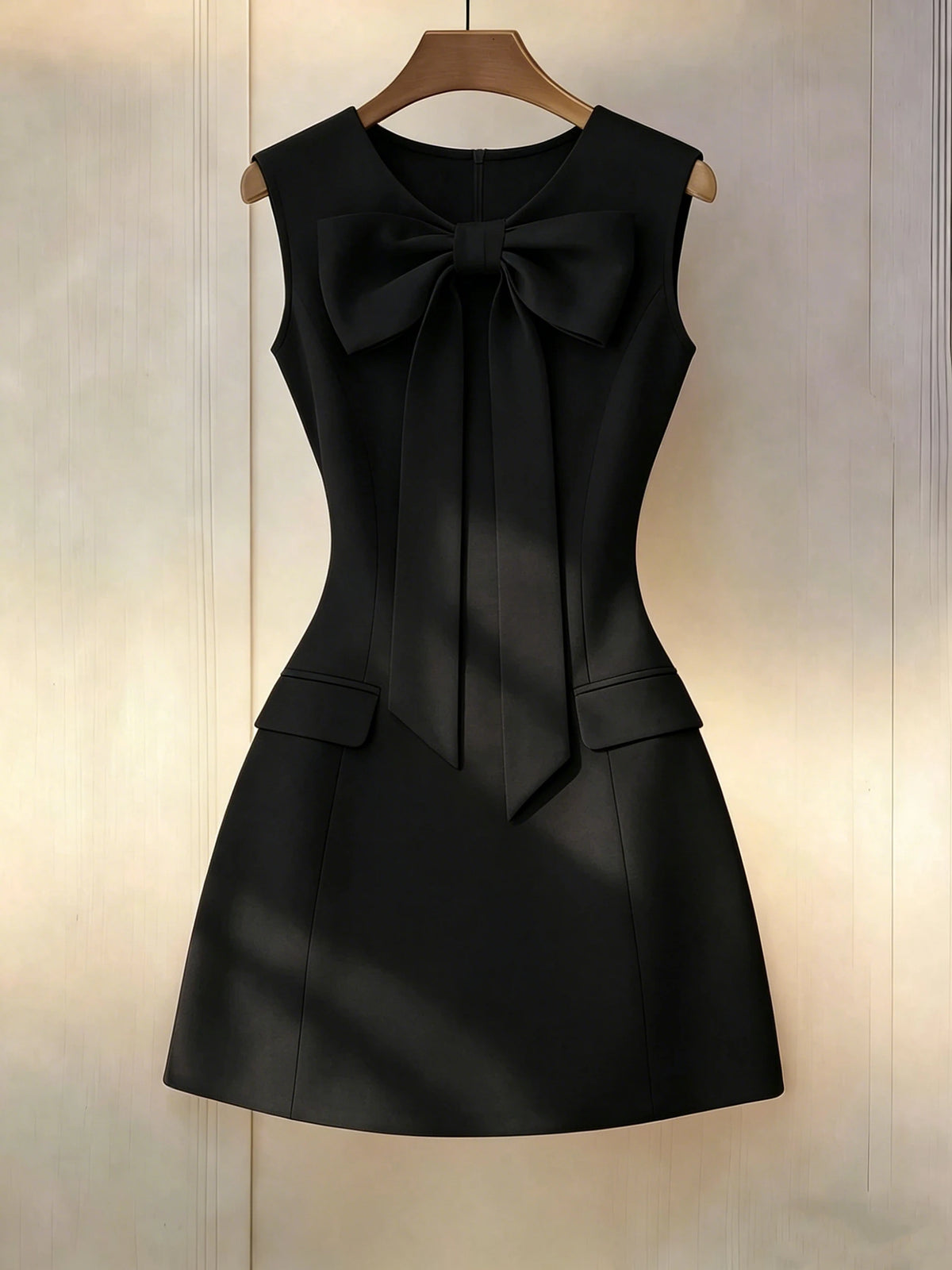 Elegant Lady's Dress with Simple Bow Design Sophisticated Minimalist Gown for Women
