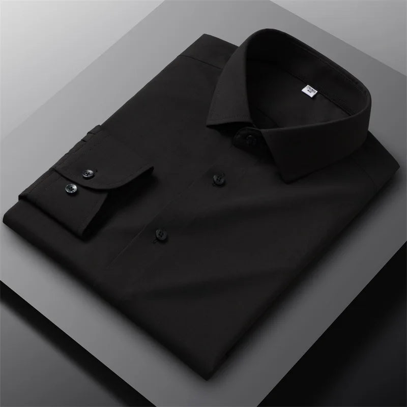 8XL Mens Shirts Long Sleeve Big Sizes Anti-wrinkle Business Men Shirt Long Sleeves Dress Shirts For Men Slim Fit Camisa Social