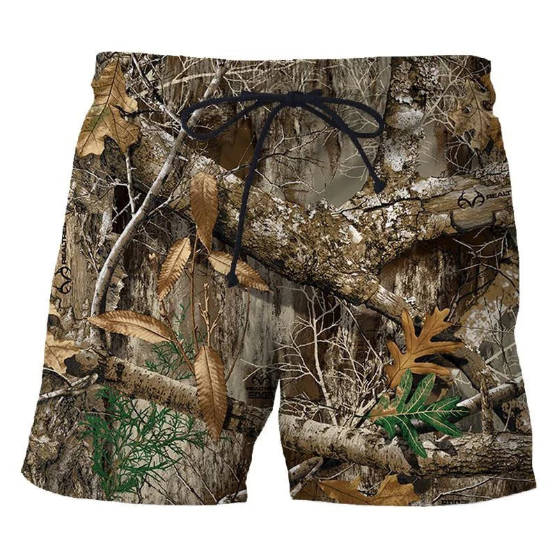 Camouflage Leaf 3D Print Sport Quick-dry Breathable Men Women Pant Outdoor Street Casual Fashion Loose Run Fitness Shorts Summer