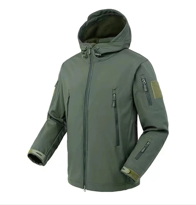 Tactical Winter Set Men's Outdoor Windproof Waterproof Suit Multi-Pocket Soft Shell Hooded Jackets Sharkskin Work Pants