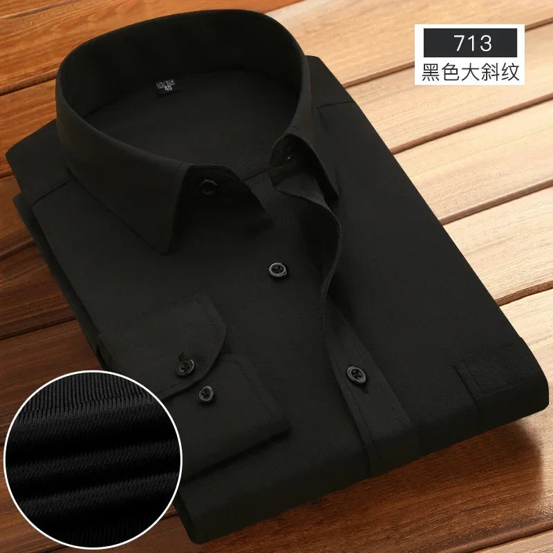 2026 Men's Long Sleeve Cotton Shirt Striped Design Spring Autumn Business Formal Dress Shirts for Men Party Wedding Shirts Male