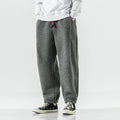 Winter Men's Lamb Wool Casual Pants Fleece Warm Elastic Waist Sweatpants Solid Thick Harem Pants Male Vintage Joggers Trousers