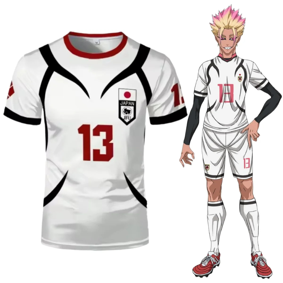 Anime Shidou Shirt Cosplay Costumes #13 Japan U20 Football Jersey Shidou Ryuusei Soccer Training T-Shirt 3D Printing