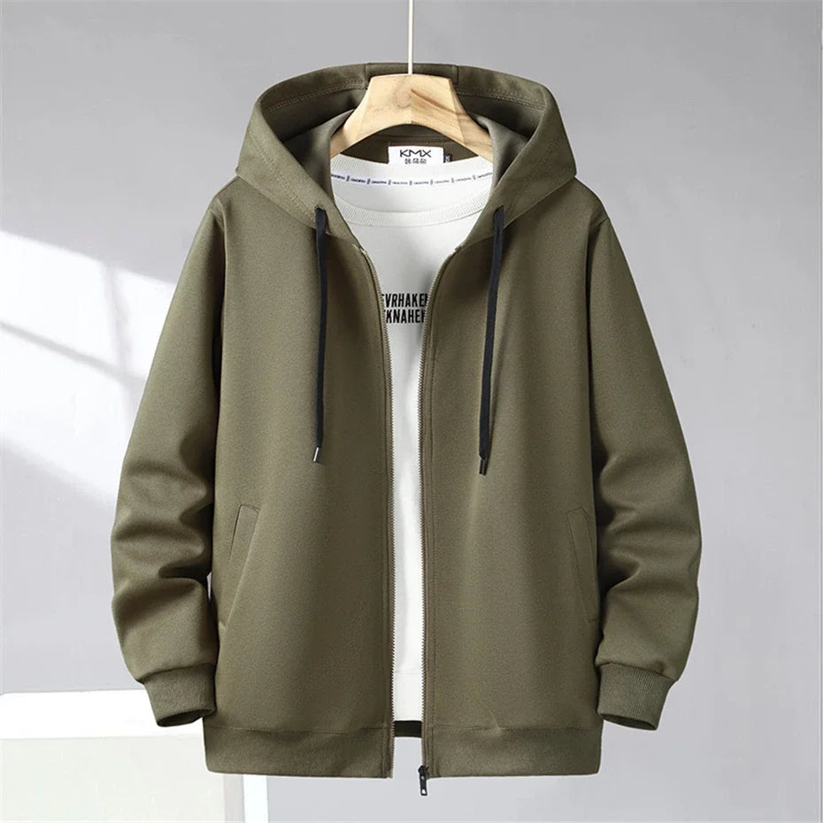 Solid Color Tracksuit Men 11XL Plus Size Suits Zippered Hoodie Sweatpants Sets Spring Autumn Jogger Pants Male Big Size 10XL