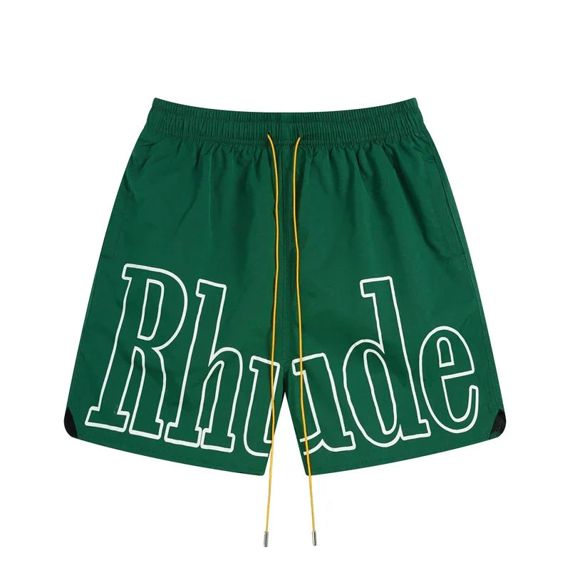 American Style Trendy Rhude Casual Shorts Loose Breathable Multi-color Mesh Beach Sports Shorts