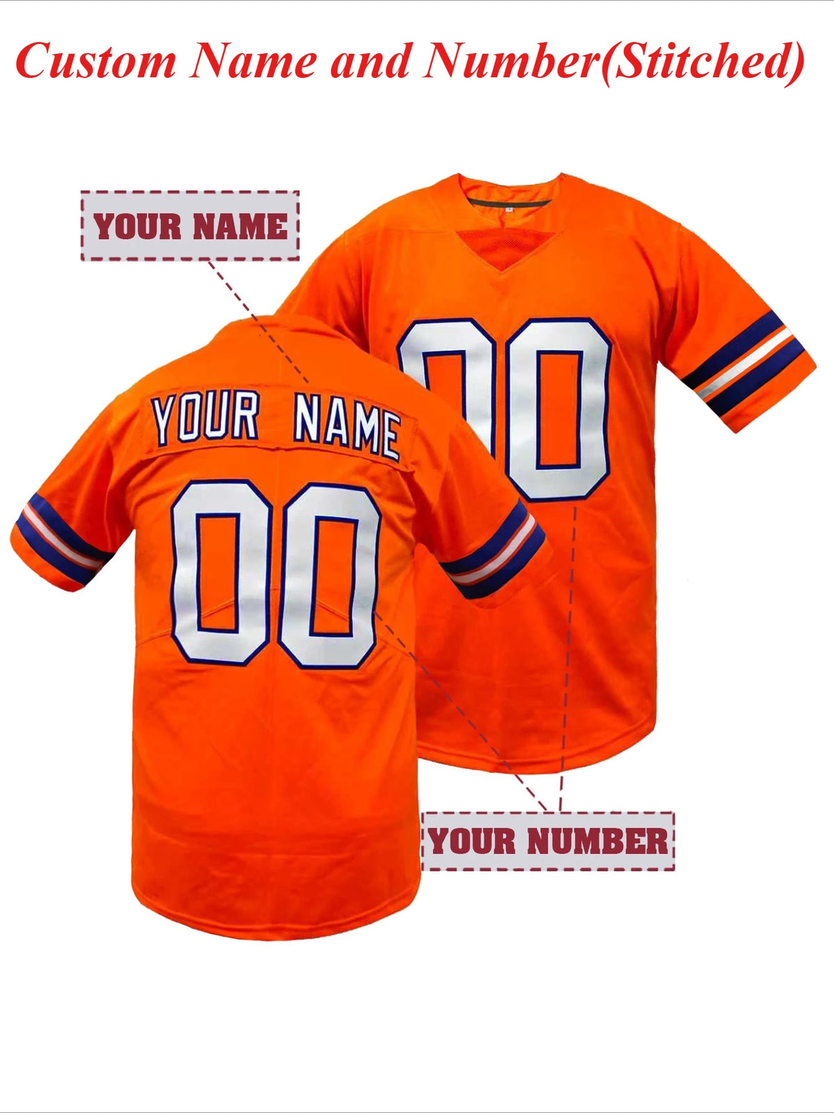Custom Name and Number Men's Football Jersey Personalized Short Sleeve Tee Loose Fit Breathable Rugby Jersey DIY T-shirt