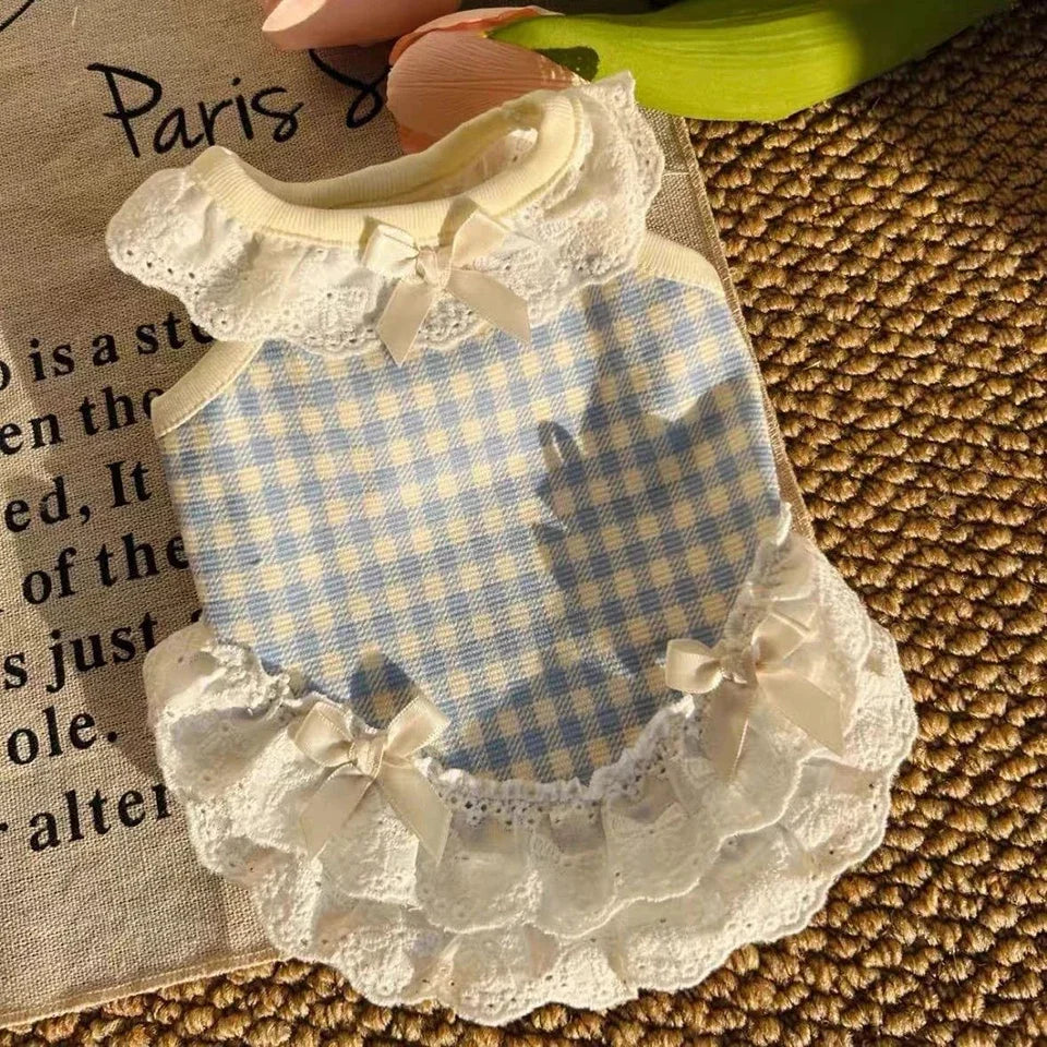 Summer Pet Puppy Clothes Small Dog Teddy Fashion Sling Yorkshire Lace Dress Dog Suspender Skirt Spring and Summer Pet Clothes
