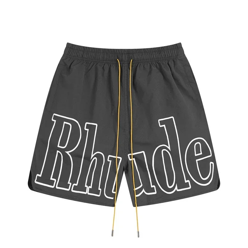 American Style Trendy Rhude Casual Shorts Loose Breathable Multi-color Mesh Beach Sports Shorts