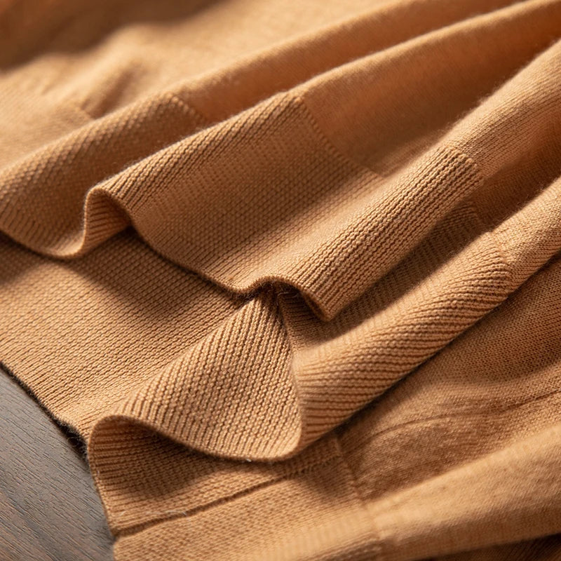 High Quality A-Class 100% Precision Spun Pure Cashmere Sweater Men Men's Lapel Pullover Casual Loose Knit Thin Men's Clothing