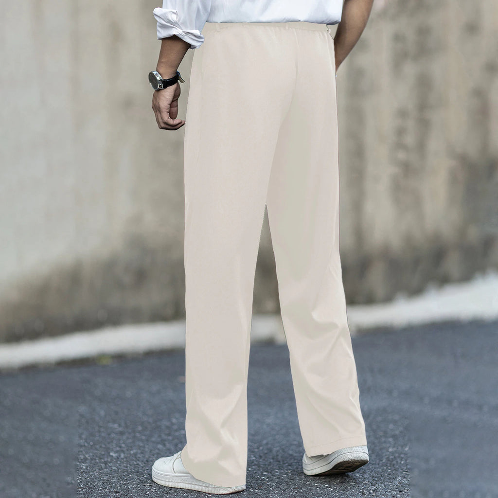 Men’s Wide Leg Dress Pants High Waist Pleated Front Long Pants Casual Business Pants