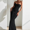Women's Dress Fashion Backless Solid Slim Long Elegant Evening Dress Summer Ribbon Sequin Nightclub Sexy Cocktail Party Dresses