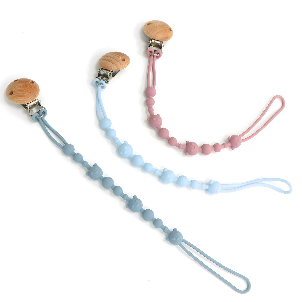 Soothing Pacifier Anti-chain Baby Stroller Teether Anti-loss Chain Baby Silicone Pacifier Clip Toy Biting Glue Lanyard