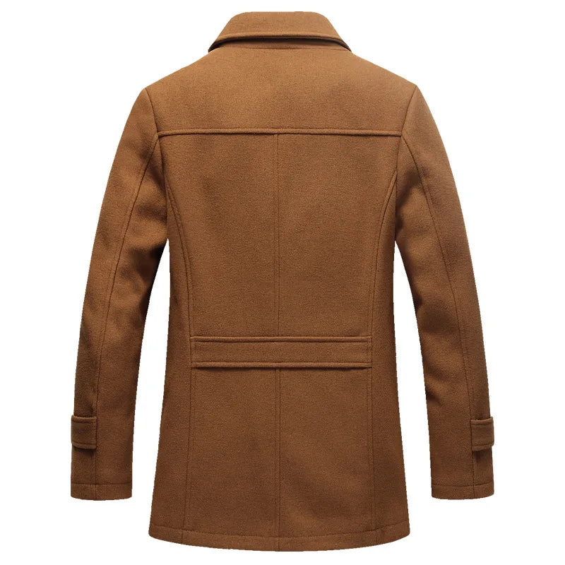 Men Cashmere Trench Coats Winter Jackets Overcoats Wool Blends High Quality New Winter Coats Male Business Casual Trench Coats 5