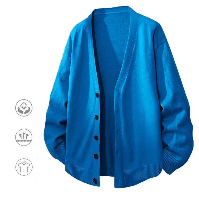 Animal Game Men's V Neck Cardigan Sweaters Casual Button Men's Cold Blouse Knitwear Outdoor Knit Long Cardigan Men Streetwear
