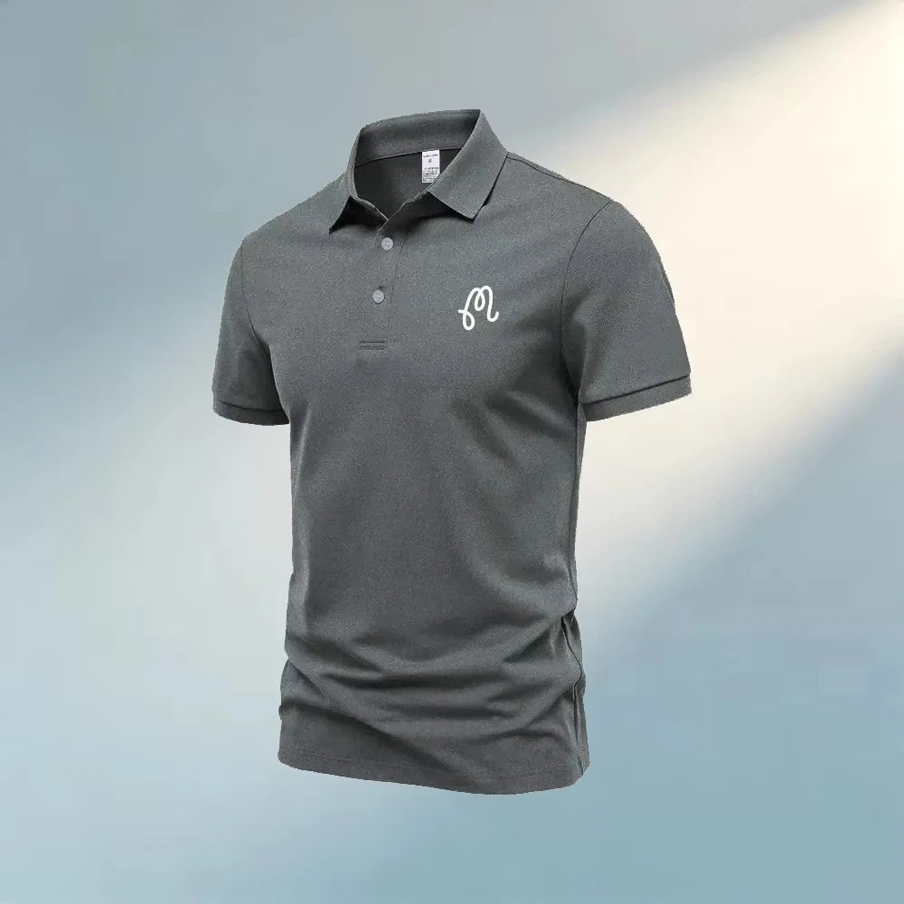 Men Solid Color Polo Shirt Casual Sports Short Sleeve Breathable Regular Fit Summer Top Daily Outdoor Hip Hop Style Tee Hot Sale