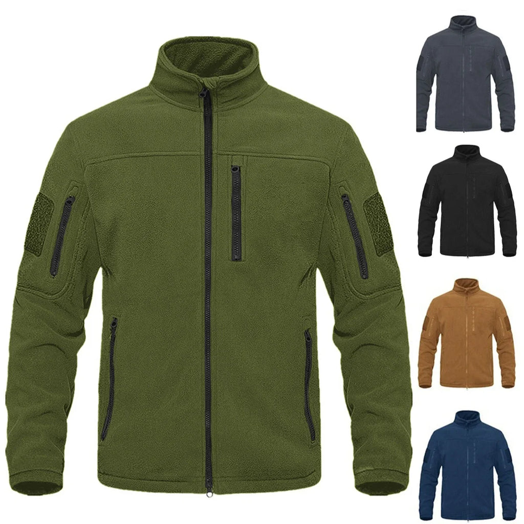 2026 Full Zippper Warm Fleece Tactical Jackets Men's Winter Thermal Turtleneck Jacket Outdoor Work Hunting Coats Safari Jacket