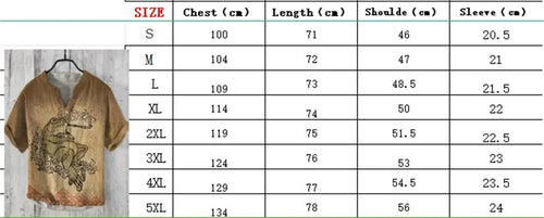 2024 New Men's Shirt Japanese Vintage Art Print Linen Short Sleeved Shirt Hawaiian Style Button Henry Neck Shirt