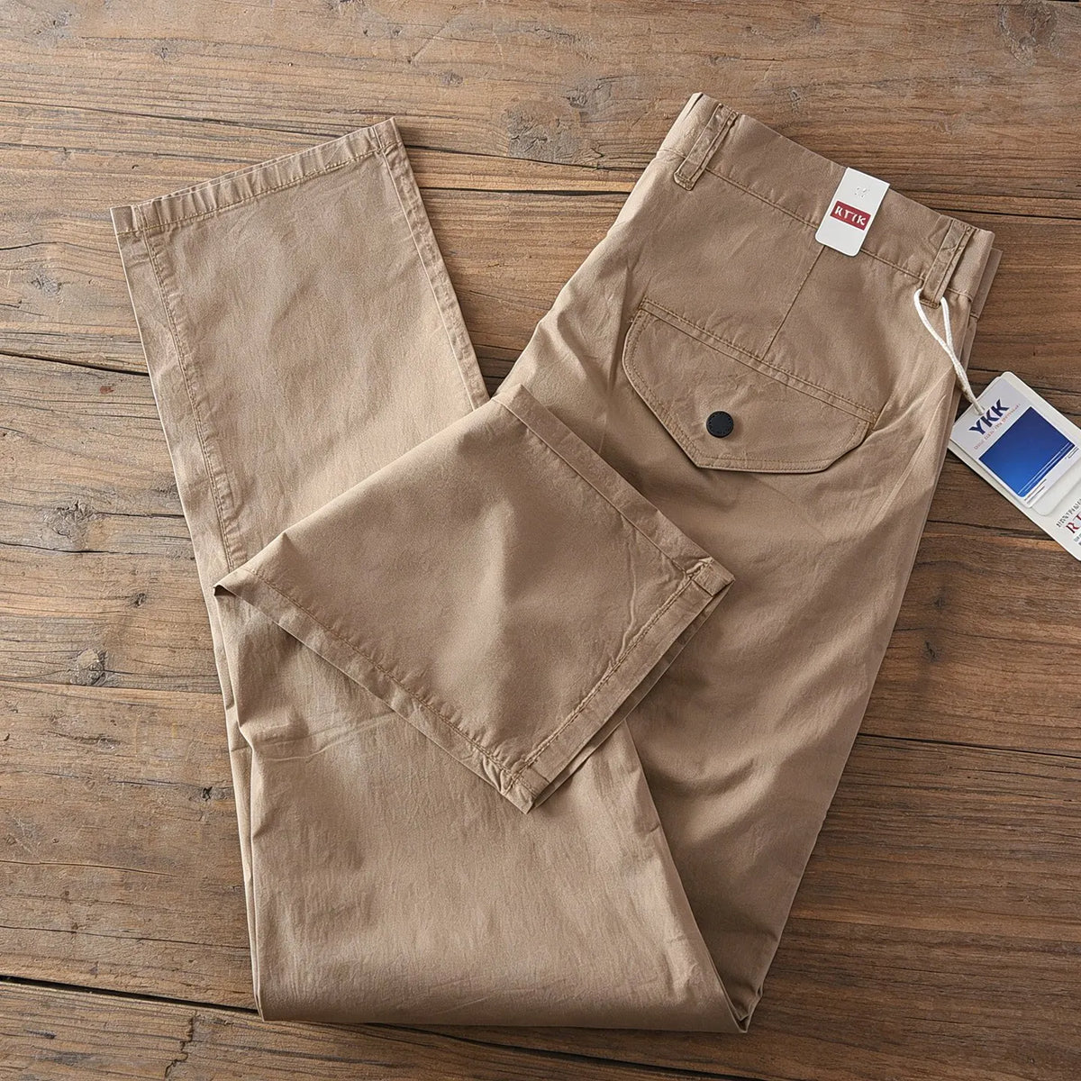 221# Summer New American Retro Thin Quick-drying Elastic Pants Men's Simple 97% Cotton Washed Commute Casual Straight Trousers