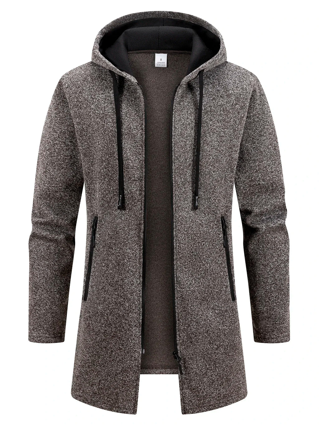 Autumn Winter Warm Fleece Zipper Jacket Men's Long Sleeve Sweatshirts for Men with Zipper Hooded Jacket Coat Warm Streetwear
