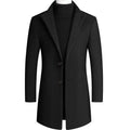 BROWON Brand Korean Coat Men 2026 Autumn and Winter Woolen Men Coat New Casual Slim Fit Windbreaker Long Solid Color Men Jacket