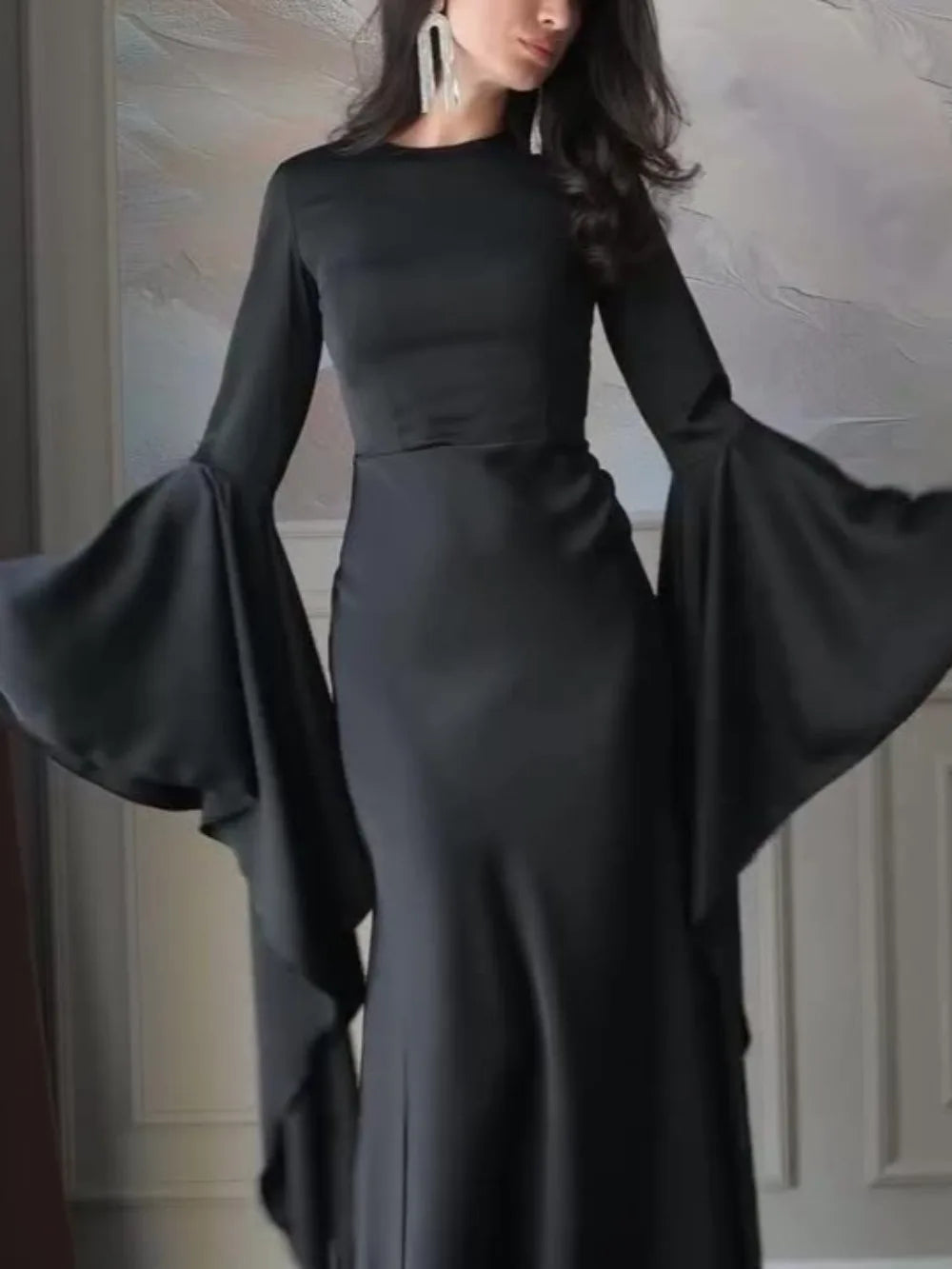 Eid Muslim Women Dress Abaya Flare Sleeve Vestidos Largos Party Caftan Jalabiya Ramadan Long Dresses Dubai Kaftan Arab Robe 2025