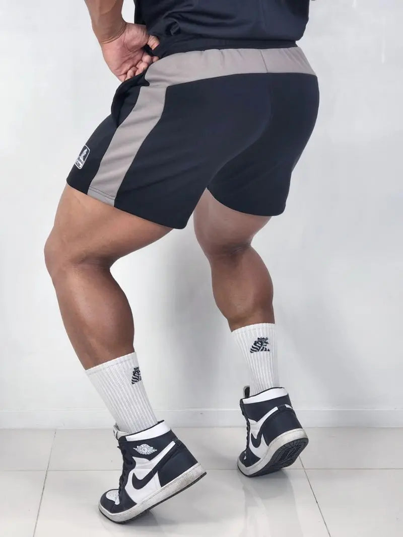 Men's Basketball 3-Point Sports Shorts Gym Fitness Training Elastic Loose Summer Beach Bodybuilding Shorts with Zip Pocket