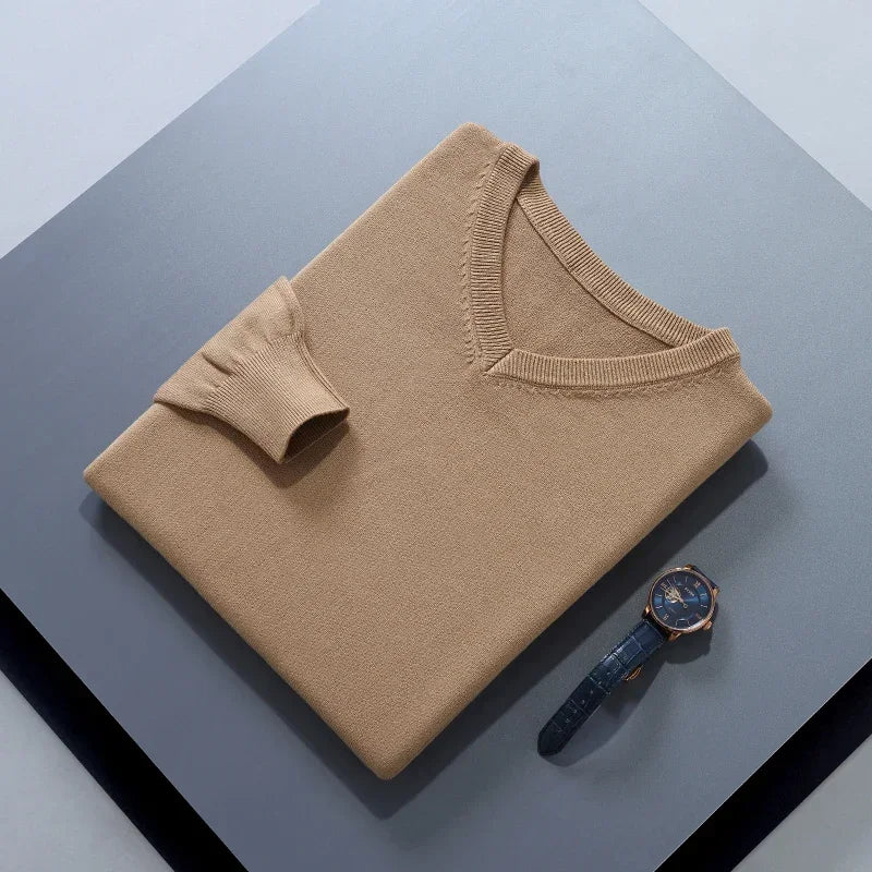 Men Cashmere Sweater Autumn Winter Soft Warm Jersey Jumper  Pull Homme Hiver Pullover V-Neck Knitted Sweaters