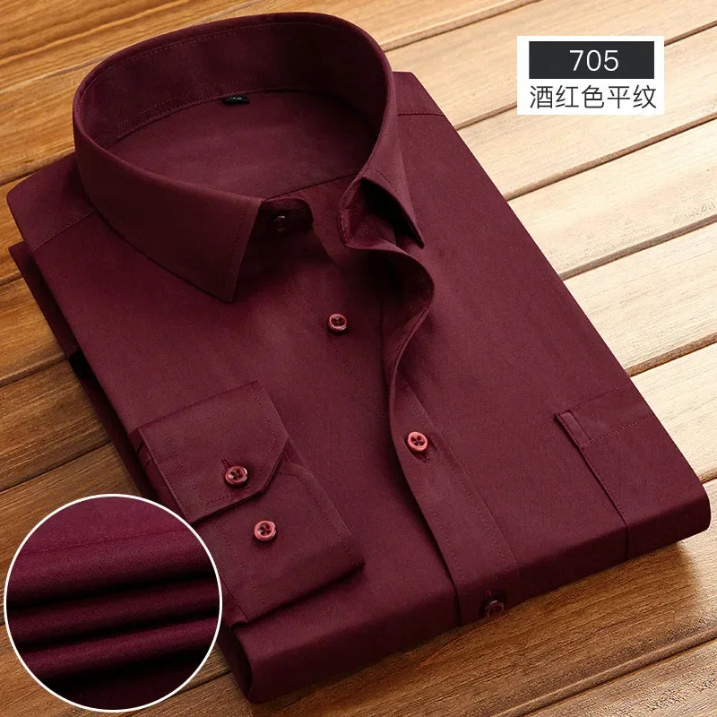 2026 Men's Long Sleeve Cotton Shirt Striped Design Spring Autumn Business Formal Dress Shirts for Men Party Wedding Shirts Male