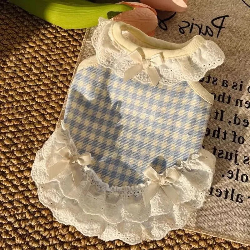 Summer Pet Puppy Clothes Small Dog Teddy Fashion Sling Yorkshire Lace Dress Dog Suspender Skirt Spring and Summer Pet Clothes
