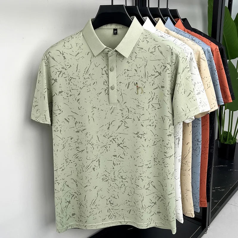 New Men's Casual Original Printed Polo Shirt Breathable Comfort Short Sleeve Lapel T-shirt High Quality Versatile Men's Clothing