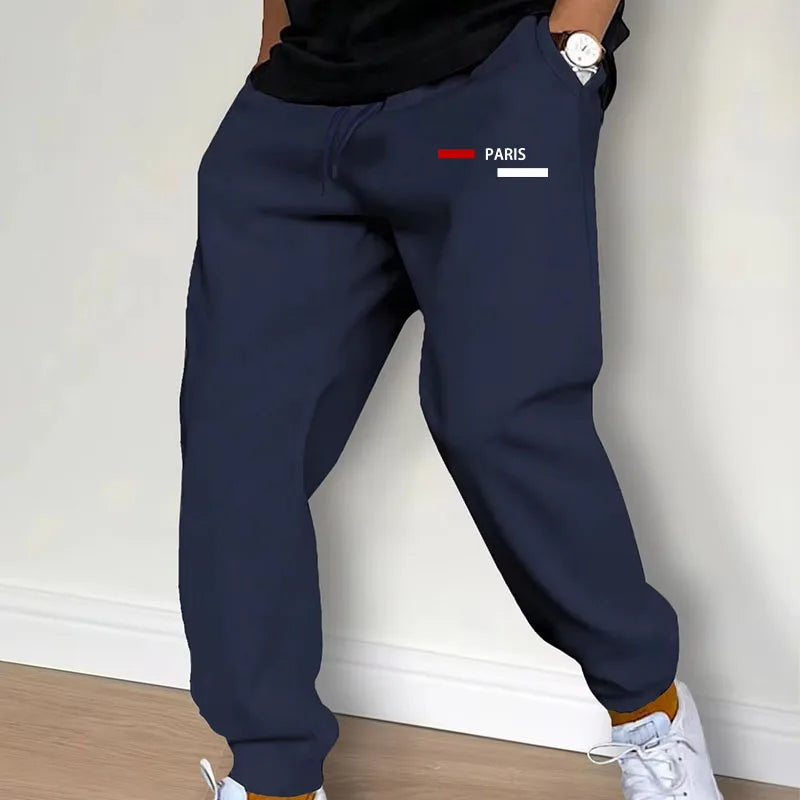 2024 Spring and Autumn Men's Casual Pants Personalized Printed Slim Breathable Sweatpants Sports Jogging Retro Streetwear