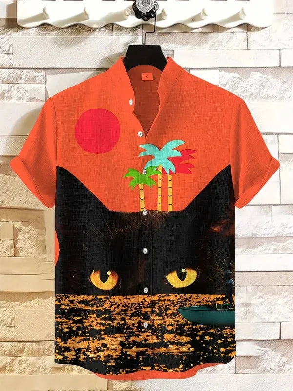 Fashion Men's Graphics Shirts Short Sleeved Button Down Lapel Shirt For Summer Oversized Tops Vacation Casual Hawaiian Shirts