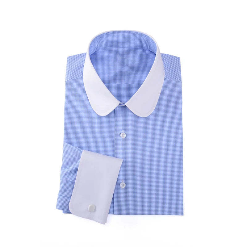 Wholesale men's British vintage shirt French cufflinks mens shirts long sleeve