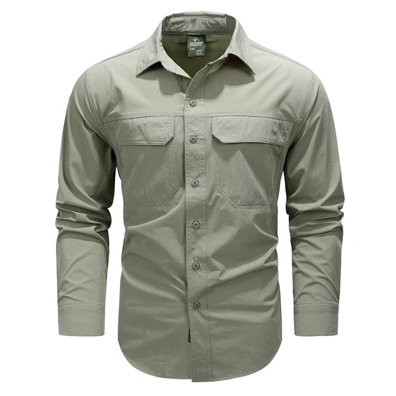 Spring Autumn Men Shirts Tactical Work Long Sleeved Shirt Men Outdoor Casual Breathable Quick Dry Camping Hiking Cargo Shirts