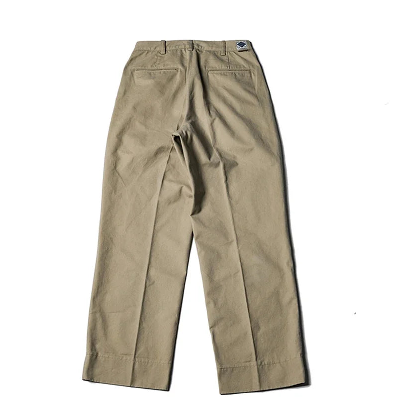 Non Stock Pleated Slacks Summer Spring Relaxed Straight Casual Pants Men Khakis