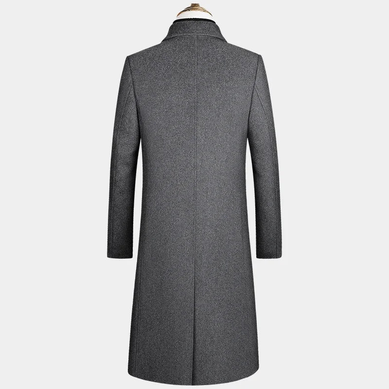 Autumn Winter Long Wool Coat Men Fashion Pea Coat Jacket Wool & Blends Jackets Mens Woolen Overcoat