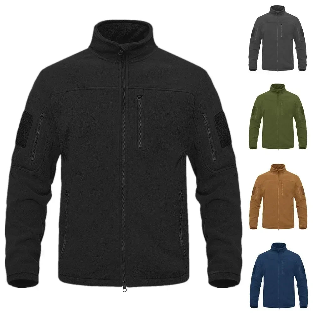 2026 Full Zippper Warm Fleece Tactical Jackets Men's Winter Thermal Turtleneck Jacket Outdoor Work Hunting Coats Safari Jacket