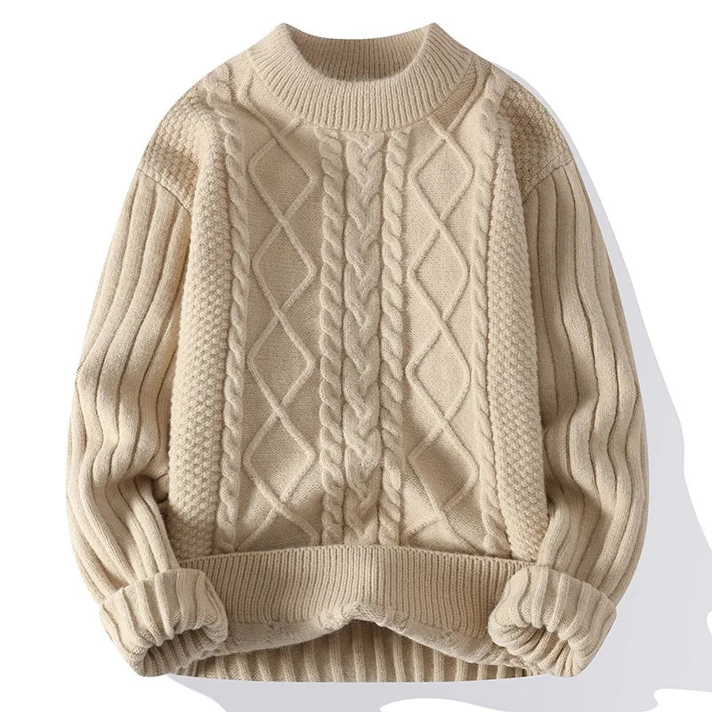 2025 Autumn Casual Men's Sweater O-Neck Striped Slim Knittwear Mens Sweaters Pullover Men Harajuku Mens Retro Sweaters