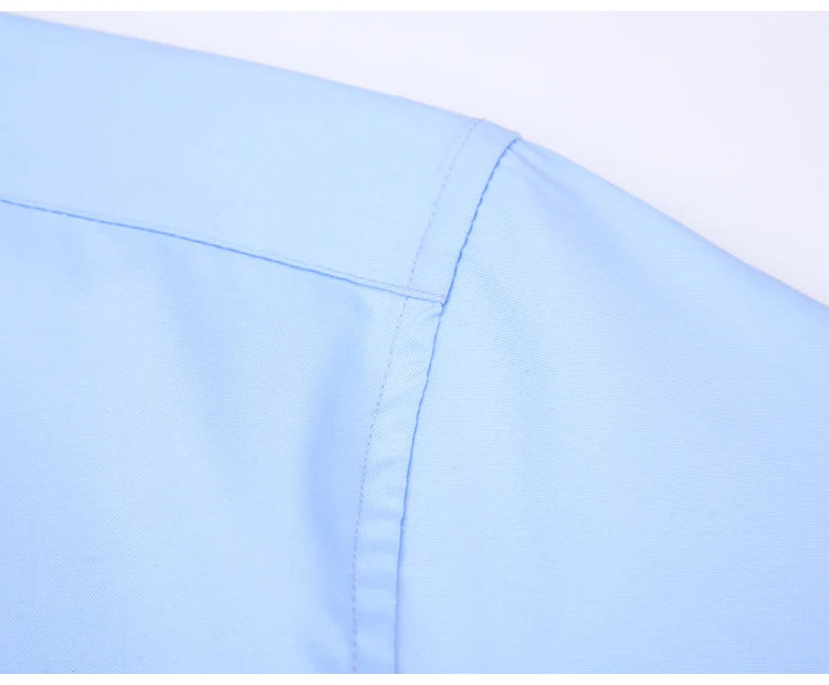 Men's Business Dress Shirts Bamboo Fiber Blend Long Sleeve Solid Color Work Shirt with Lapel Collar Regular Fit for All Seasons
