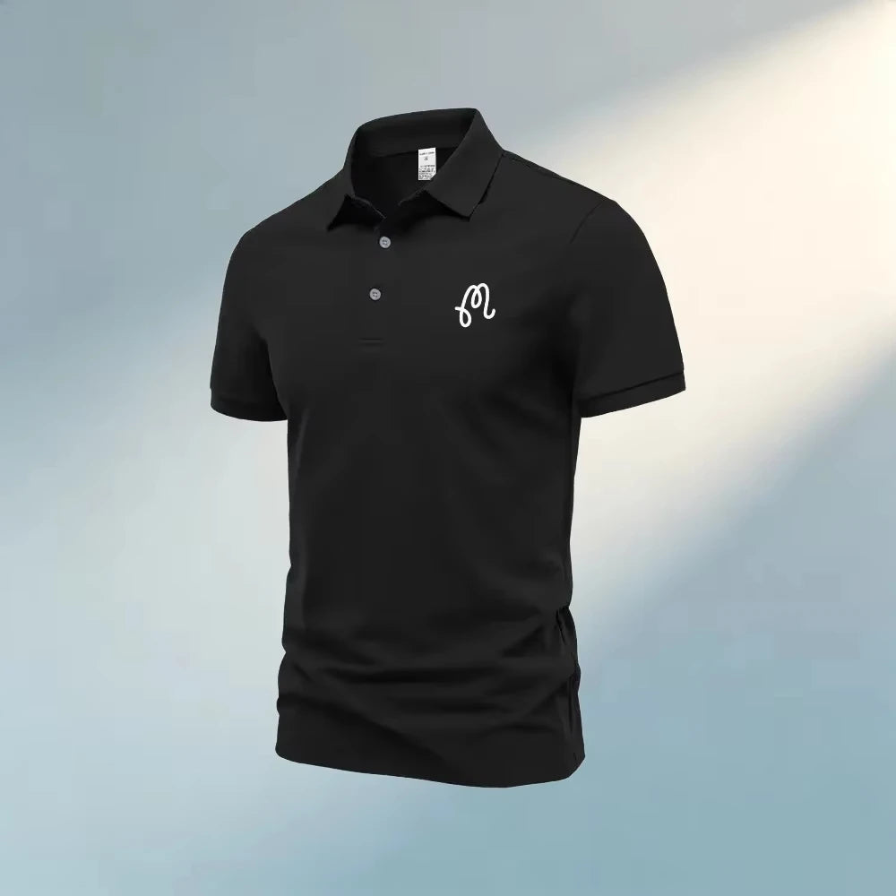 Men Solid Color Polo Shirt Casual Sports Short Sleeve Breathable Regular Fit Summer Top Daily Outdoor Hip Hop Style Tee Hot Sale
