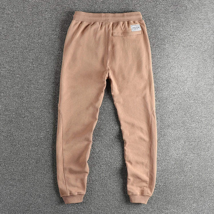 Autumn Japanese Retro Knitted Ankle-length Sweatpants Men's Fashion Elastic Waist Drawstring Sport Casual Ankle-tied Pants